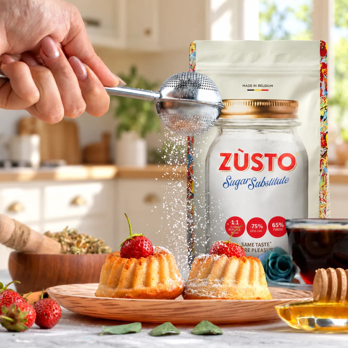 A child enjoying a raspberry treat made with Zùsto