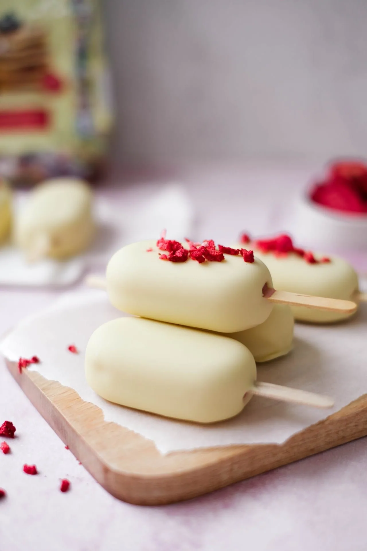 Mini magnum fraise et chocolat blanc