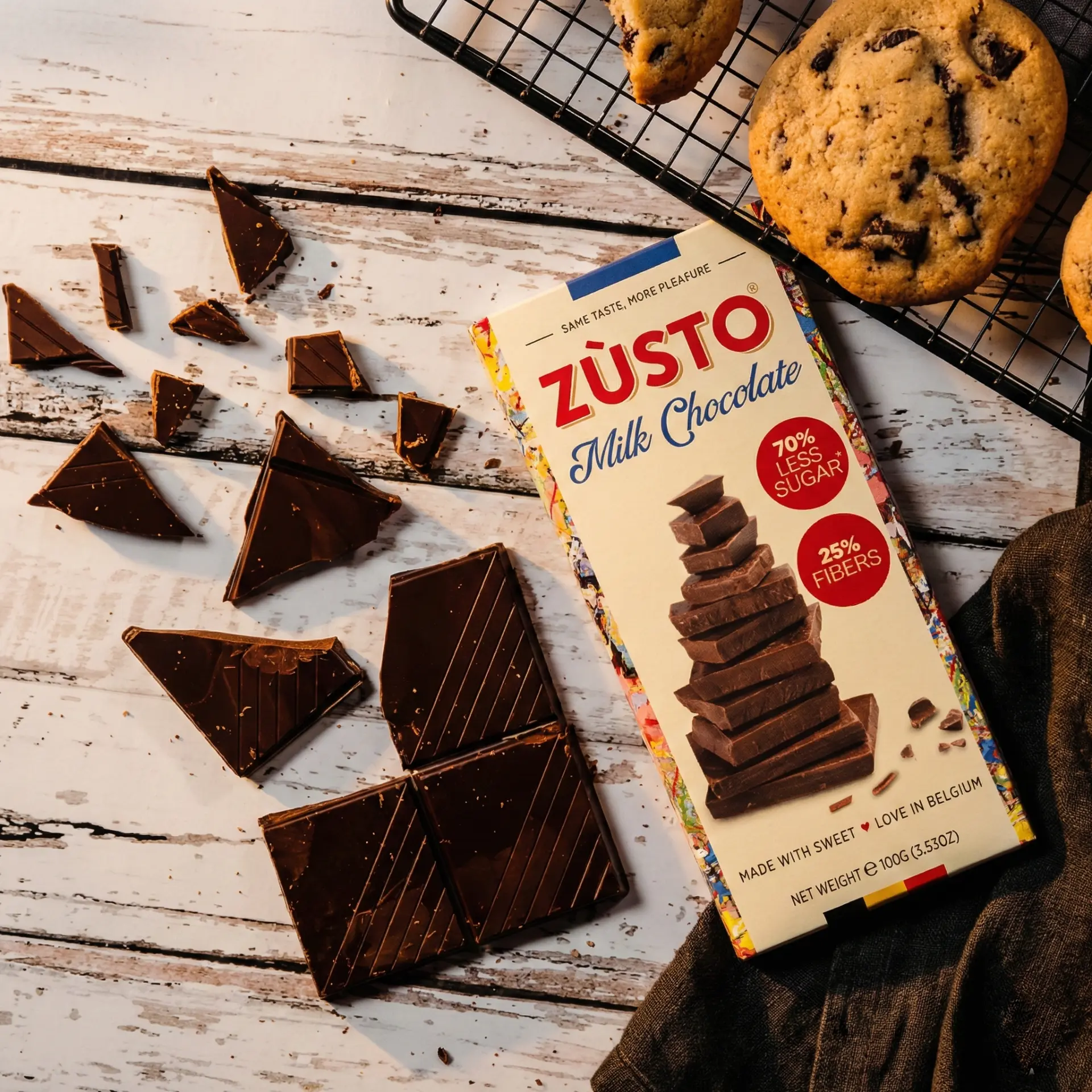 Zùsto dark chocolate, shared at the table