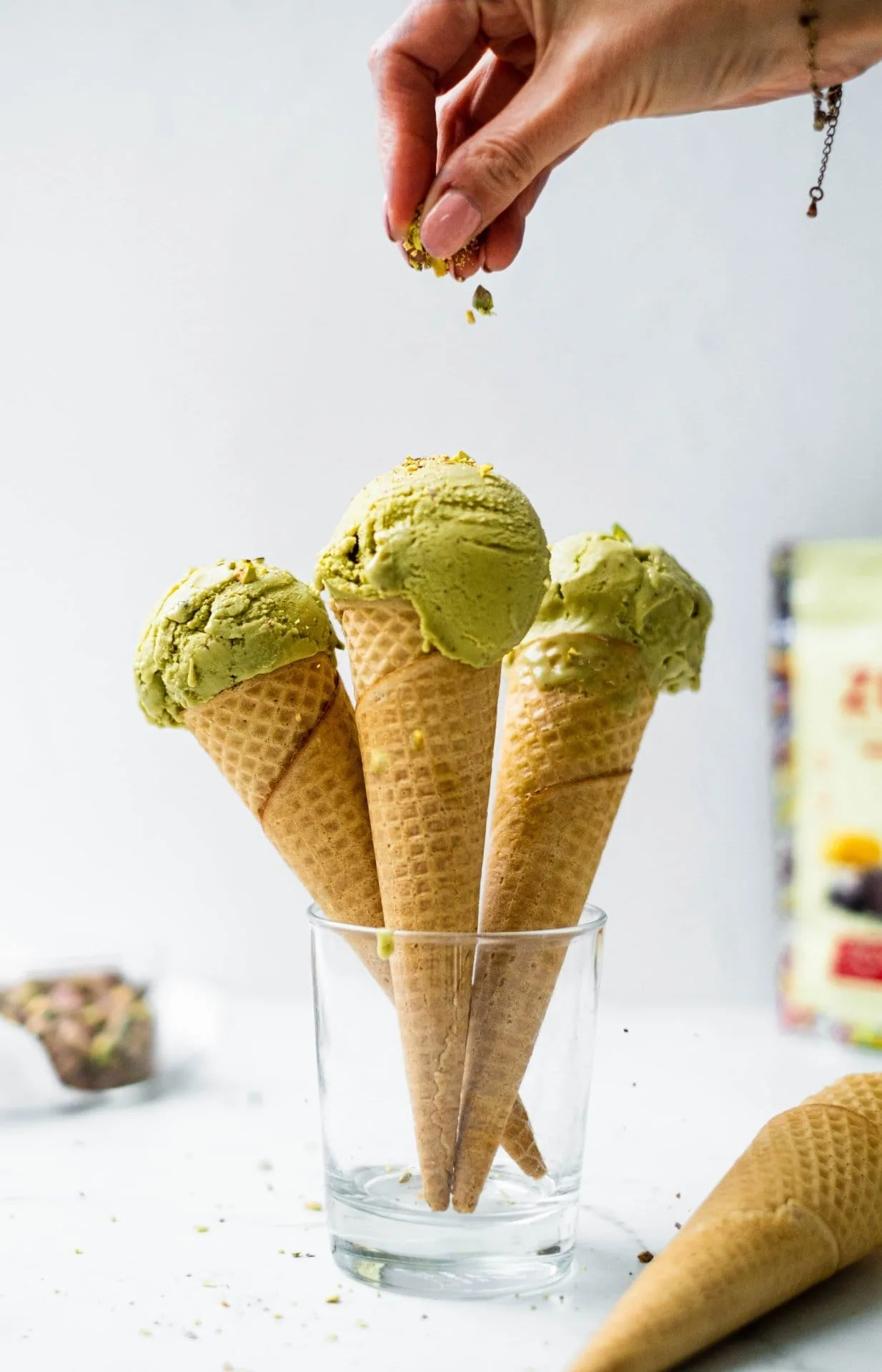 Glace à la pistache sans sucre