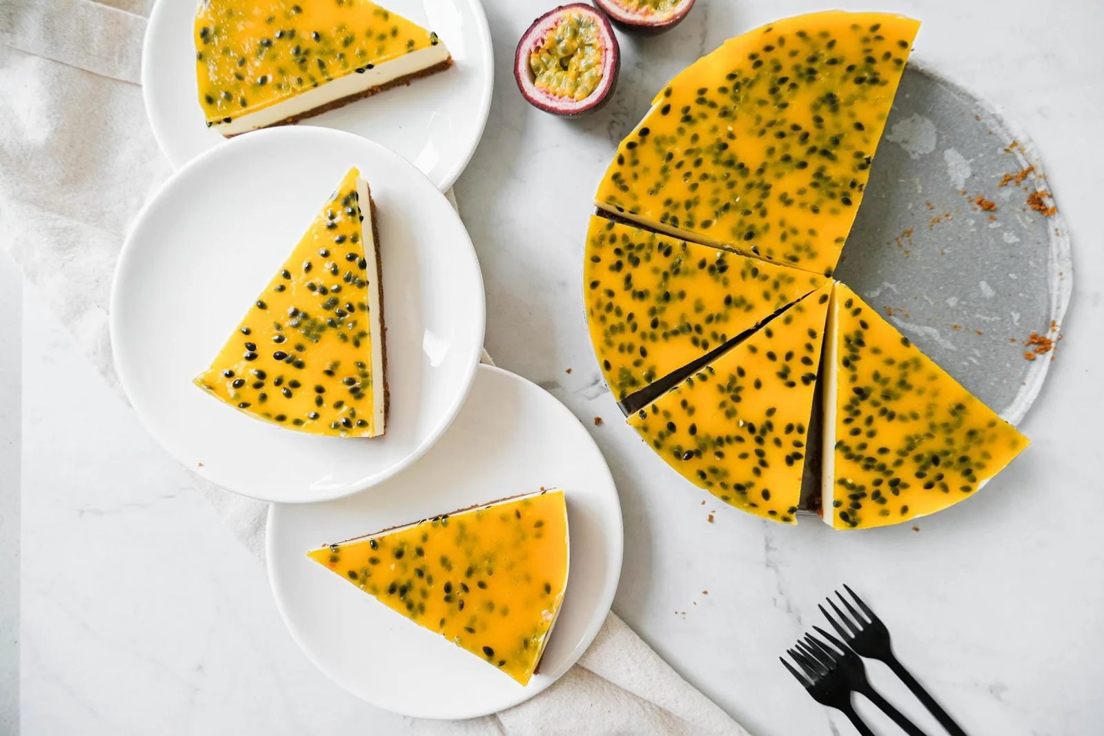 Cheesecake sans cuisson aux fruits de la passion