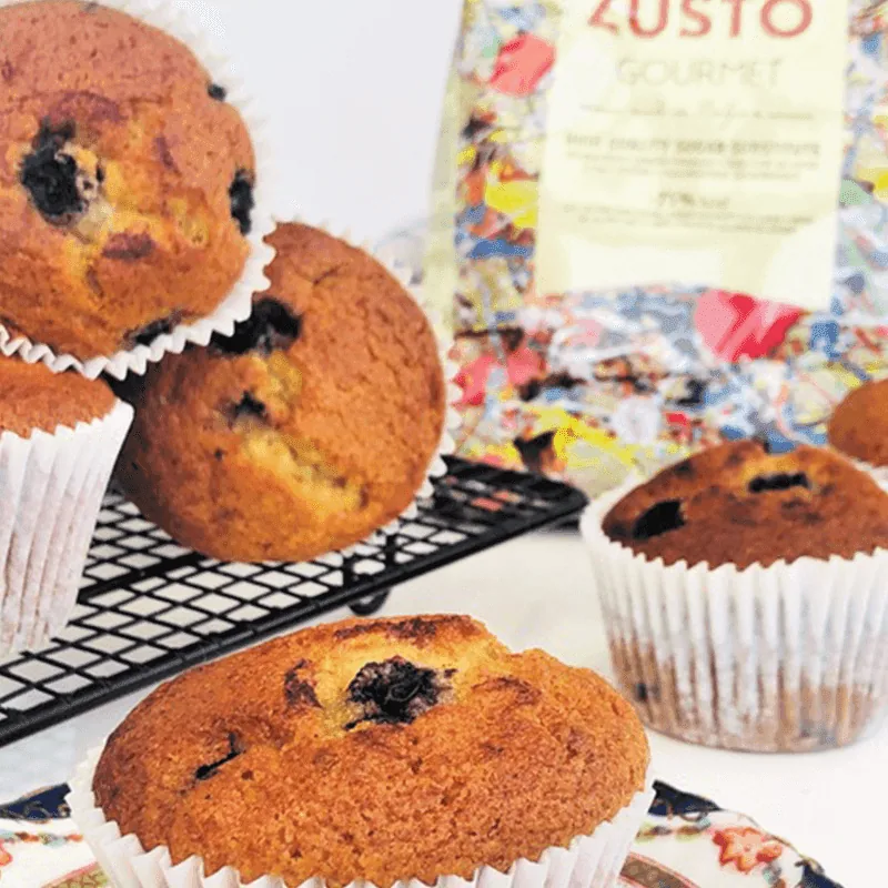 Zùsto Bananenmuffins met bosbessen