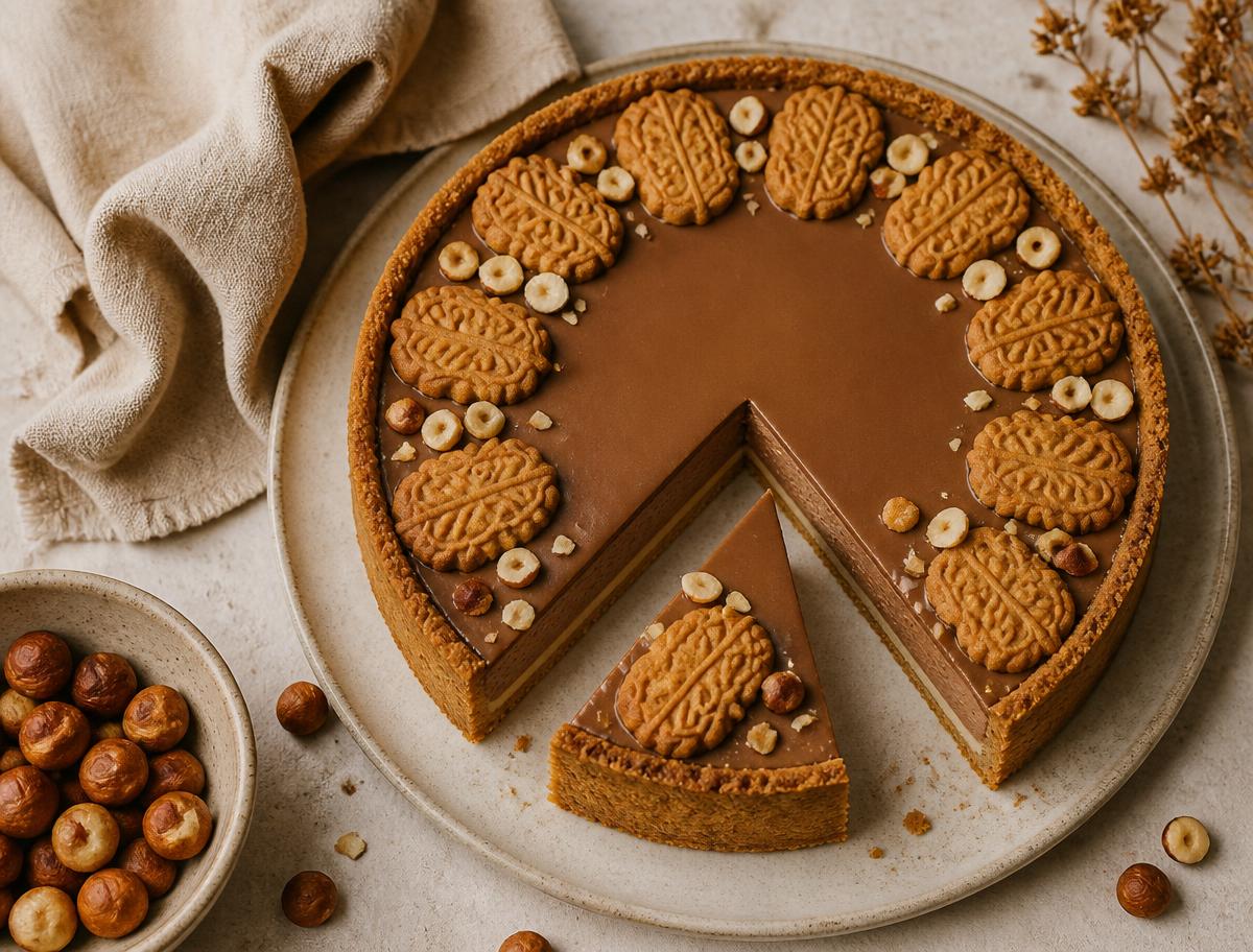 Speculoos & hazelnut tart